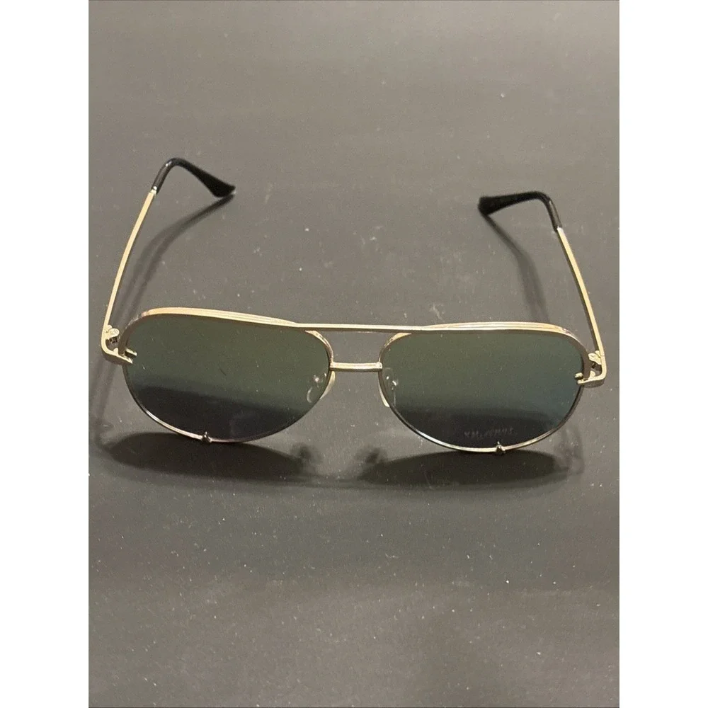 Unbranded Gold Tone Aviator Sunglasses Green Lenses 100% UV Protection